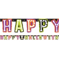 Skeleton Bones Happy Halloween Banner